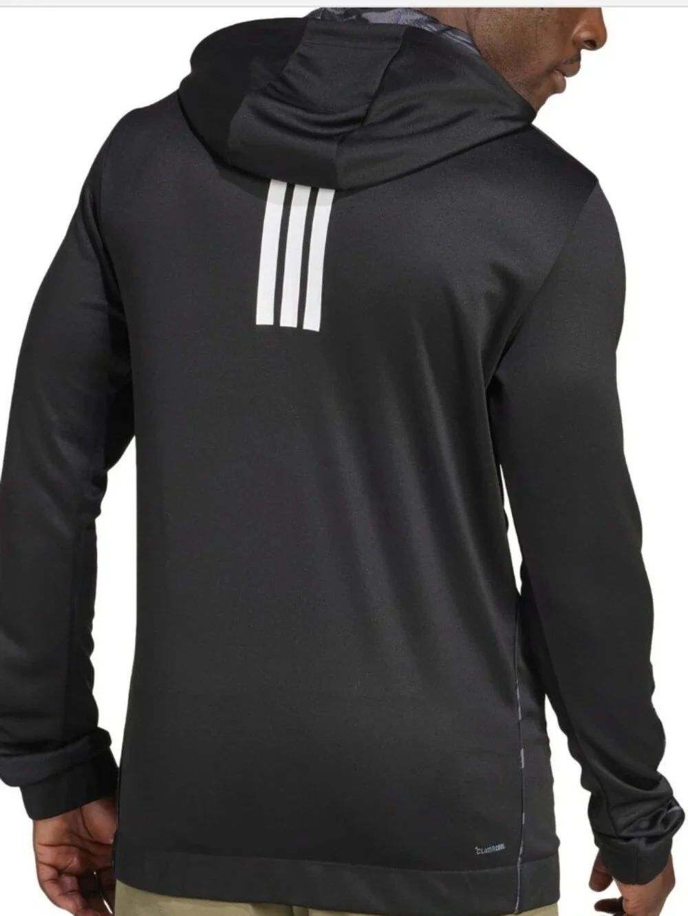 Adidas Men's Essentials Regular-Fit Camo Piped Full-Zip Hooded Track Jacket Blk